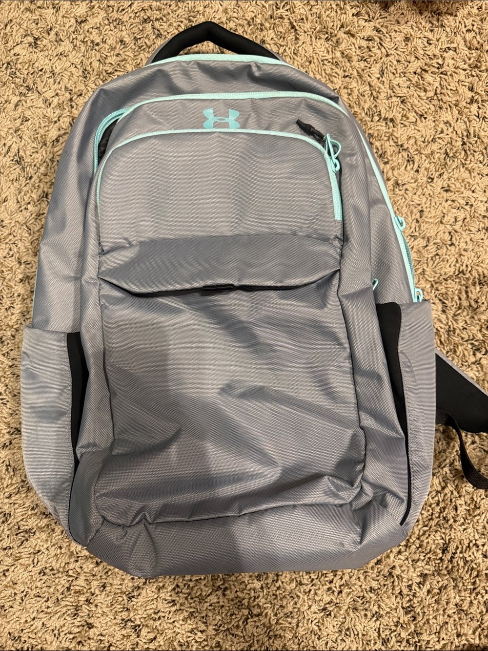 Under Armour Gray Backpack with Mint Accents